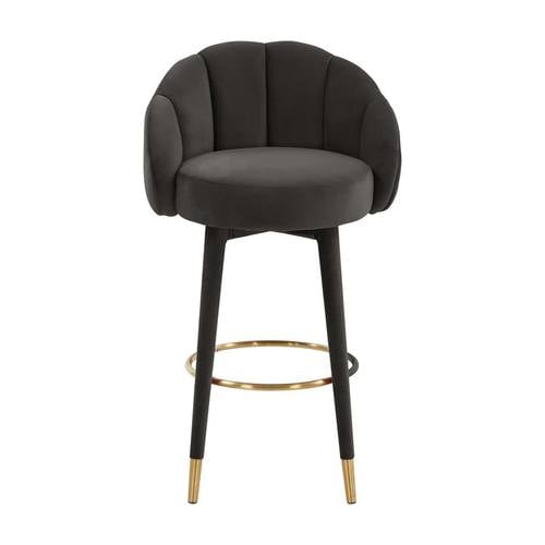 Myla Black Swivel Bar Stool by TOV Furniture