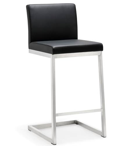 Parma Black Stainless Steel Counter Stool - Set of 2 by TOV Furniture