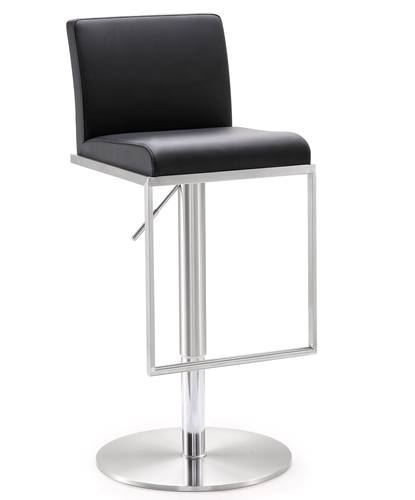 Amalfi Black Stainless Steel Adjustable Barstool by TOV Furniture