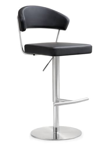 Cosmo Black Stainless Steel Barstool by TOV Furniture