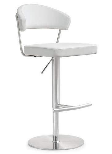 Cosmo White Stainless Steel Barstool by TOV Furniture