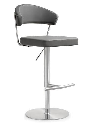 Cosmo Gray Stainless Steel Barstool by TOV Furniture