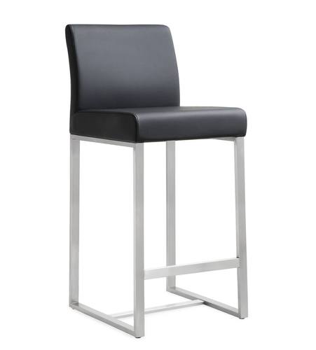 Denmark Black Stainless Steel Counter Stool - Set of 2 by TOV Furniture