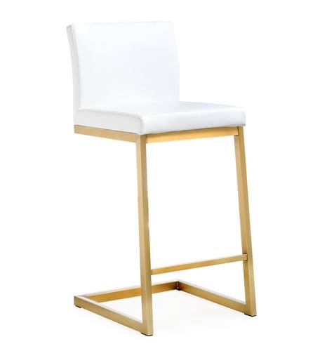 Parma White & Gold Steel Counter Stool - Set of 2 by TOV Furniture