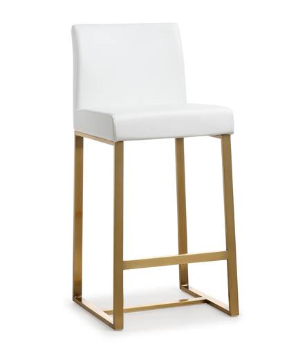 Denmark White & Gold Steel Counter Stool - Set of 2 by TOV Furniture