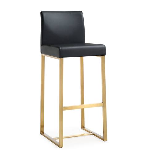 Denmark Black & Gold Steel Barstool - Set of 2 by TOV Furniture