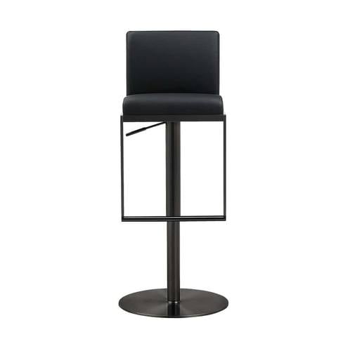 Amalfi Black on Black Steel Barstool by TOV Furniture
