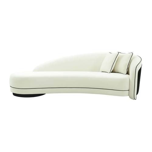 Carla Cream & Black Velvet Sofa by TOV Furniture
