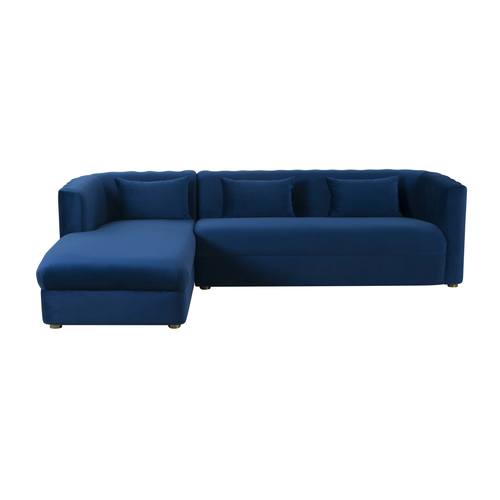Callie LAF Chaise Navy Velvet Sectional by TOV Furniture