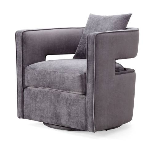 Kennedy Gray Swivel Chair by TOV Furniture