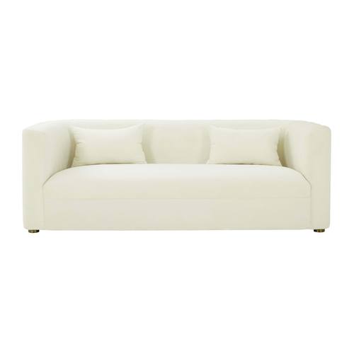 Callie Cream Velvet Sofa by TOV Furniture