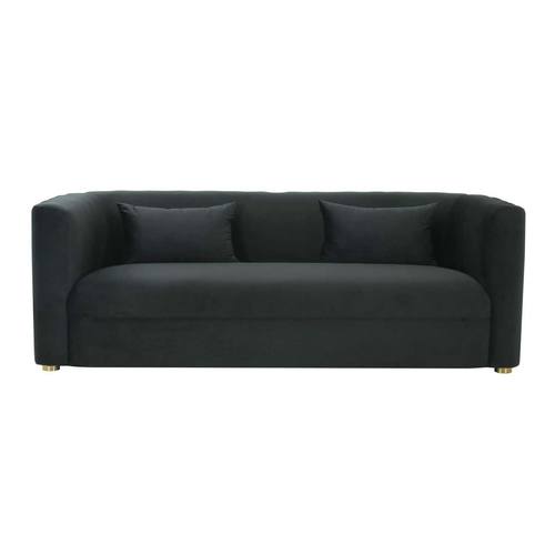 Callie Black Velvet Sofa by TOV Furniture