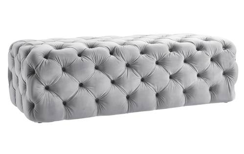 Kaylee Gray Velvet Ottoman by TOV Furniture