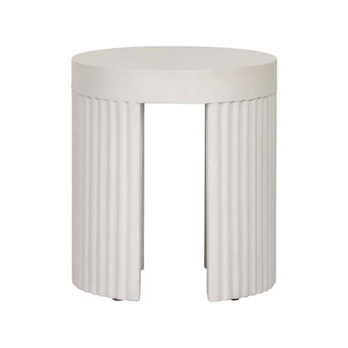 Wave White Concrete Stool by TOV Furniture