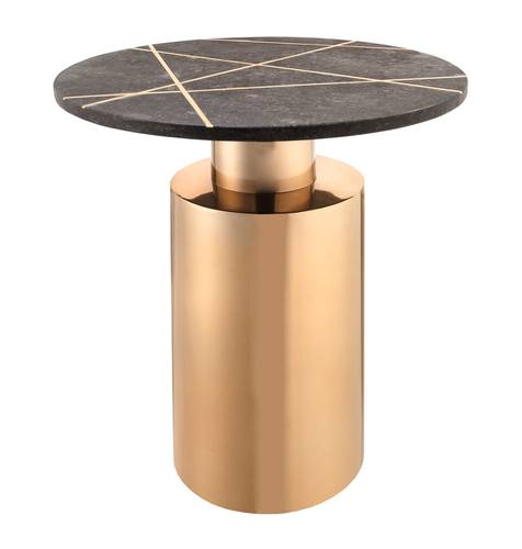 Terzo Black Marble Side Table by TOV Furniture