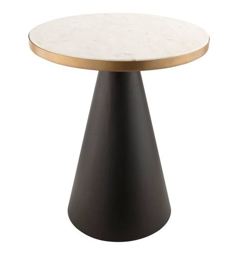 Richard White & Black Marble Side Table by TOV Furniture