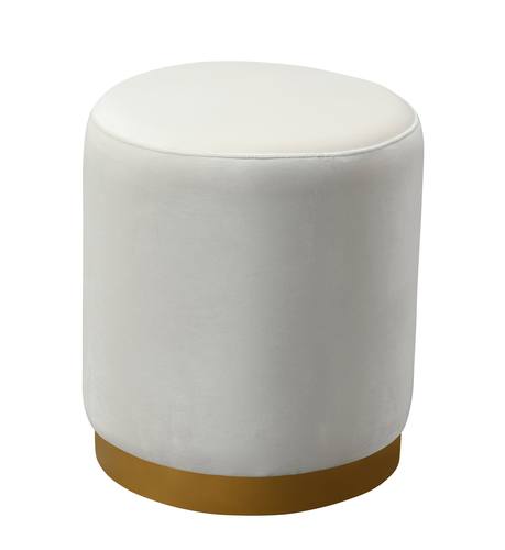 Opal Cream Velvet Ottoman w/Gold Base by TOV Furniture