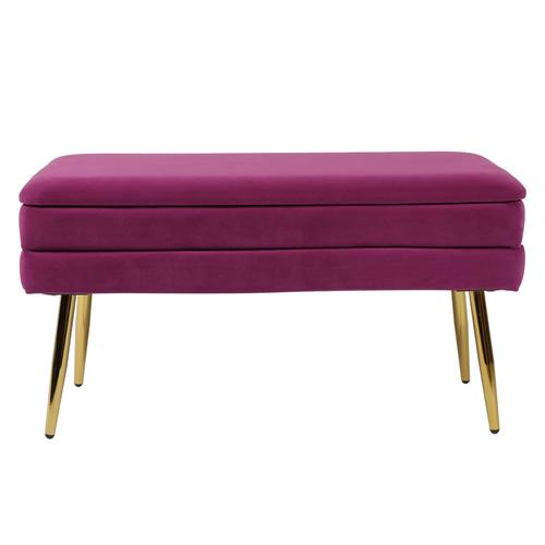Ziva Plum Velvet Storage Bench by TOV Furniture
