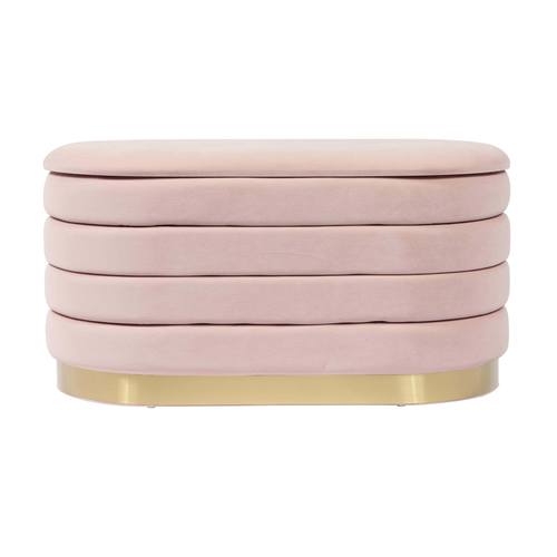 Lillian Blush Velvet Storage Bench by TOV Furniture