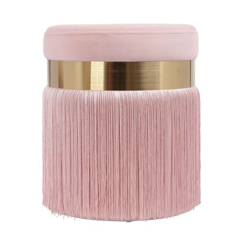 Melody Blush Tasseled Ottoman by TOV Furniture