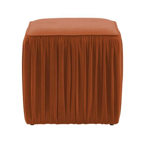 Morgan Cognac Pleated Ottoman by TOV Furniture