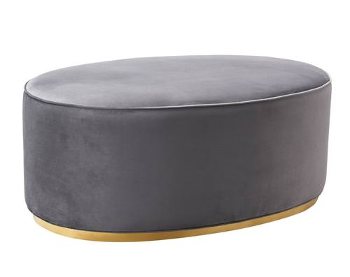 Scarlett Gray Ottoman by TOV Furniture