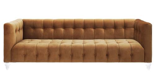 Bea Cognac Velvet Sofa by TOV Furniture