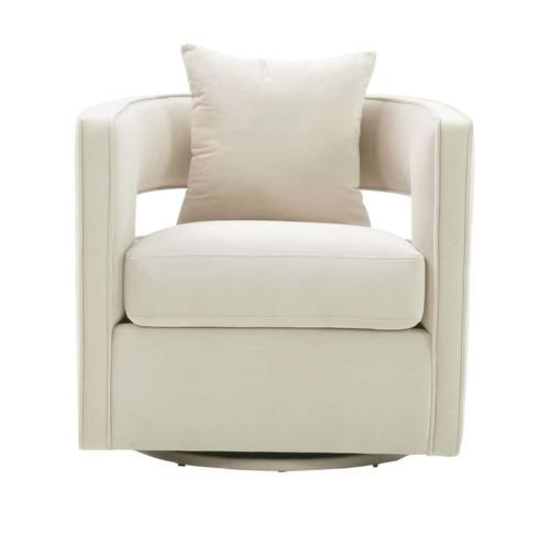 Kennedy Cream Swivel Chair by TOV Furniture