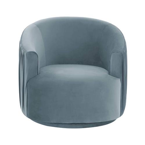 London Blue Pleated Swivel Chair by TOV Furniture