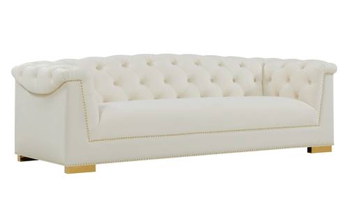 Farah Cream Velvet Sofa by TOV Furniture