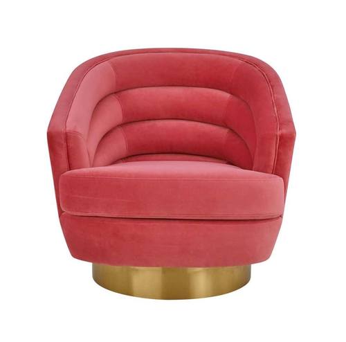 Canyon Hot Pink Velvet Swivel Chair by TOV Furniture