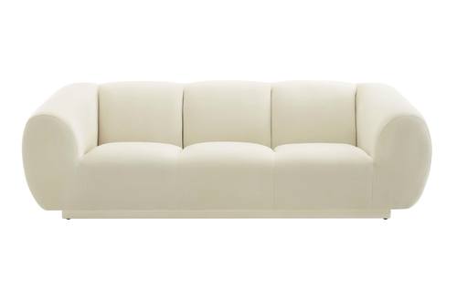 Emmet Cream Velvet Sofa by TOV Furniture