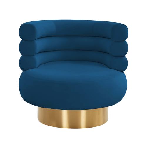Naomi Navy Velvet Swivel Chair by TOV Furniture