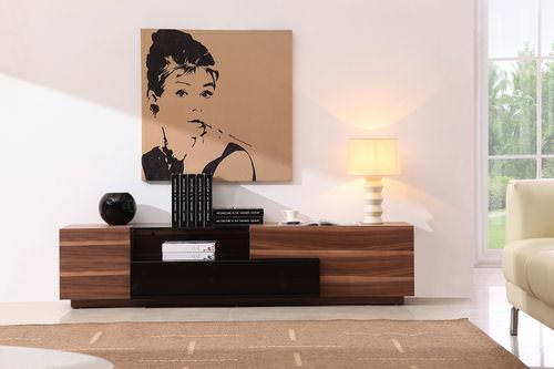 Modern TV015 Walnut and Black Laquer by J&M Furniture