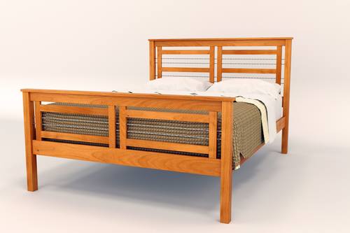 Cable Crossing Wood Bed w/High Footboard by Vermont Furniture Designs