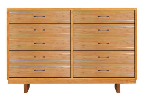 Cable Crossing Wood 10-Drawer Wide Dresser by Vermont Furniture Designs