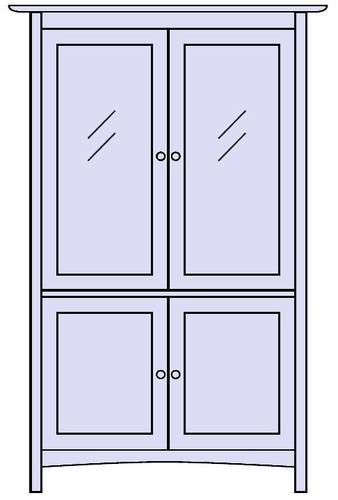 Craftsman Wood 4-Door Bookcase by Vermont Furniture Designs