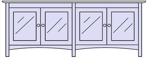 Craftsman Wood Console Bookcase w/Glass Doors by Vermont Furniture Designs