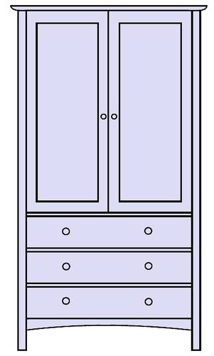 Craftsman 3-Drawer Short Armoire w/TV Stand by Vermont Furniture Designs