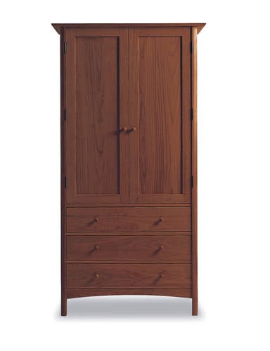 Horizon 3-Drawer Tall Armoire w/Clothes Bar by Vermont Furniture Designs