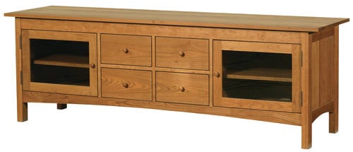 Mission 4-Drawer Plasma Media Console w/2-Door by Vermont Furniture Designs