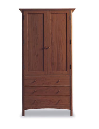 Mission 3-Drawer Tall Armoire w/Clothes Bar by Vermont Furniture Designs