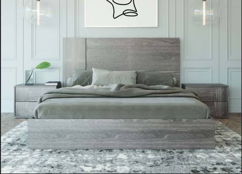 Nova Domus Asus - Italian Modern Elm Grey Bed by VIG Furniture