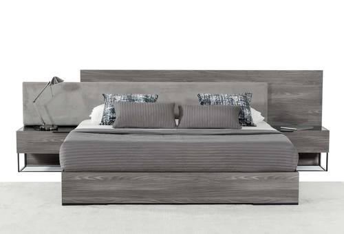 Nova Domus Enzo Italian Modern Grey Oak & Fabric Bedroom Set by VIG Furniture