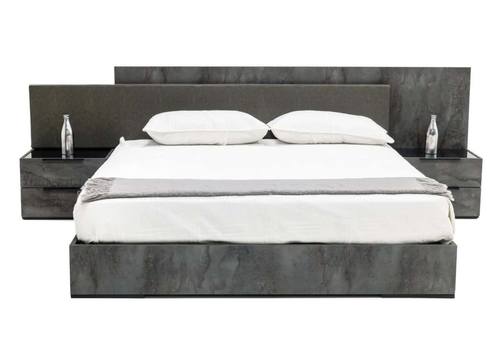 Nova Domus Ferrara - Modern Volcano Oxide Grey Bed w/Nightstands by VIG Furniture