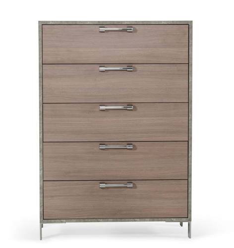 Nova Domus Boston - Modern Brown Oak & Brushed Stainless Steel Chest by VIG Furniture