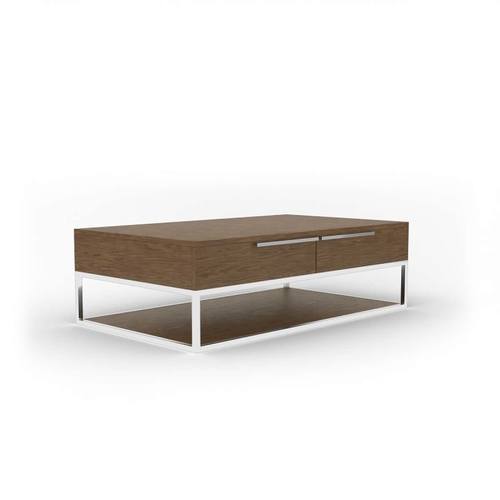 Modrest Heloise - Modern Walnut & Stainless Steel Coffee Table by VIG Furniture