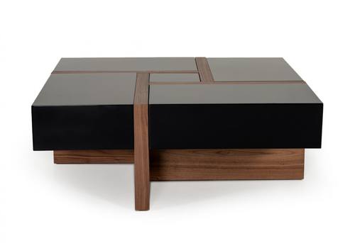 [Floor Sample] Modrest Makai Modern Black & Walnut Coffee Table by VIG Furniture