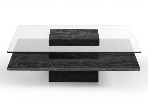 Modrest Clarion Modern Grey Elm & Glass Coffee Table by VIG Furniture