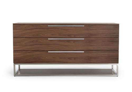Modrest Heloise - Contemporary Walnut & Stainless Steel Dresser by VIG Furniture